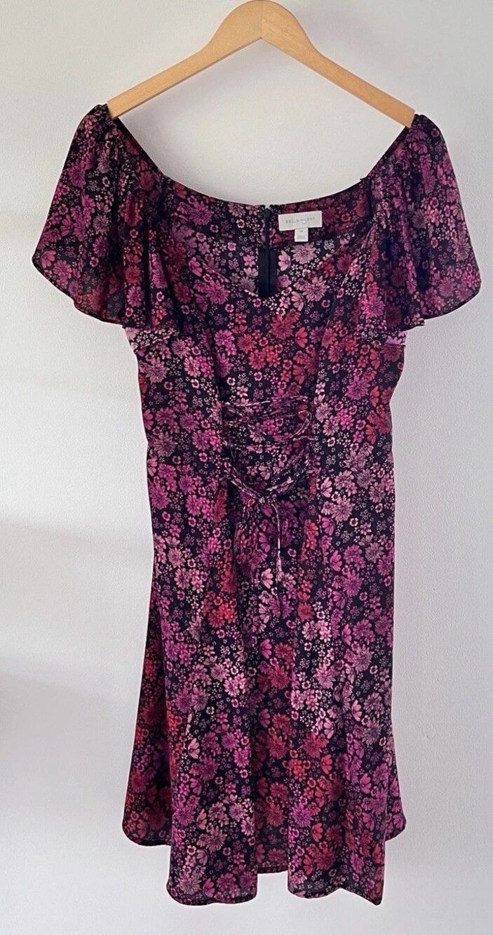 Women’s M Belle & Sky Dress Floral Corset Short Sleeve Cottagecore Flattering
